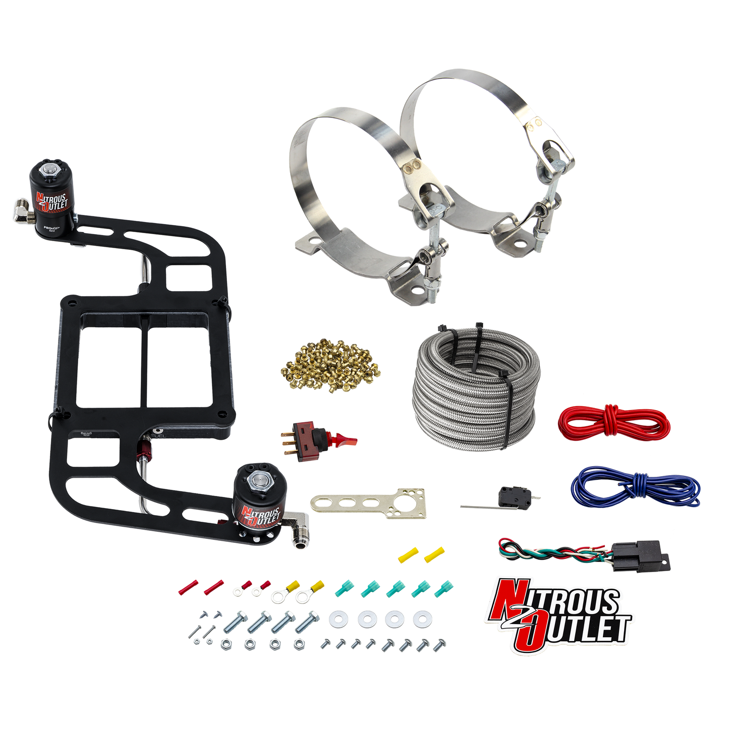 4500 Weekend Warrior System - Hard-line/.122 Nitrous Solenoid/.177 Fuel Solenoid/Boomerang Solenoid Bracket - (Gas/E85)(5-55 psi)(50-350 HP) (No Bottle)