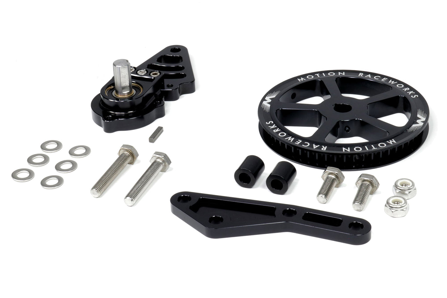 Motion Raceworks Driver Side LS Mechanical Belt Drive Fuel Pump Bracket Corvette Spacing-Motion Raceworks-Motion Raceworks