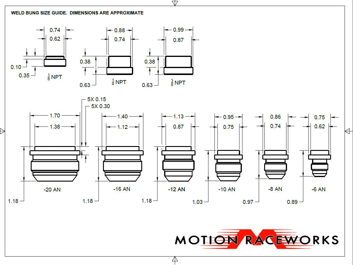 Aluminum 3/8" NPT IAT Weld Bung (Sensor Not Included) 34-40038-Motion Raceworks-Motion Raceworks