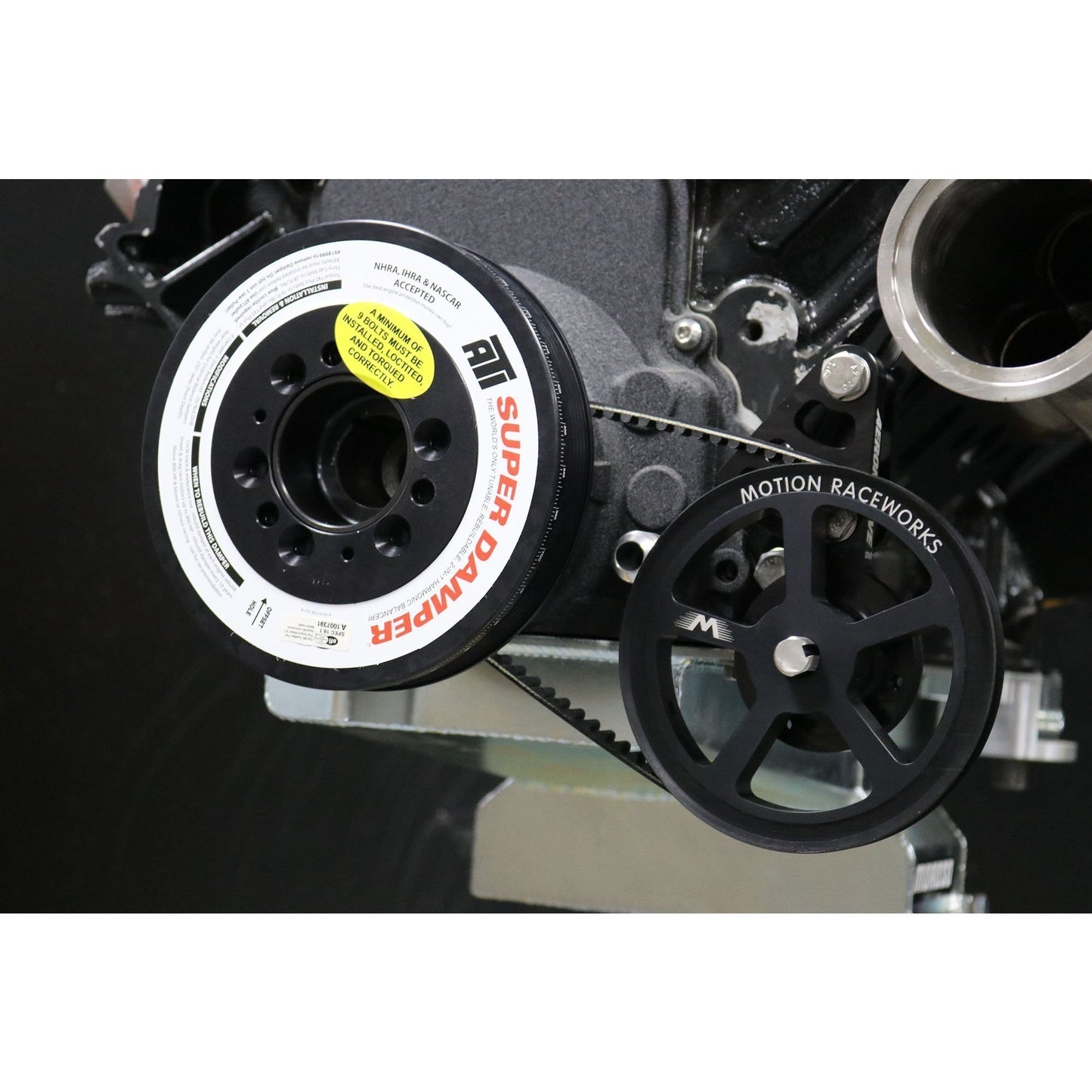 Motion Raceworks Driver Side LS Mechanical Belt Drive Fuel Pump Bracket Corvette Spacing-Motion Raceworks-Motion Raceworks
