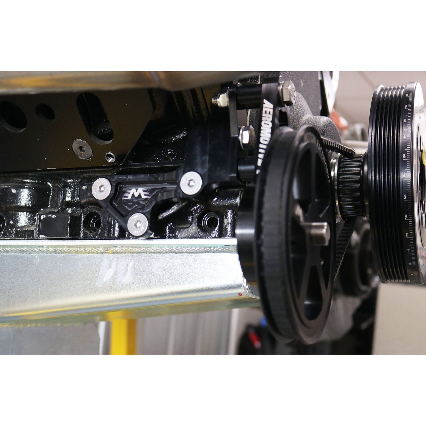 Motion Raceworks Passenger Side Belt Drive LS Mechanical Fuel Pump Bracket Corvette Spacing-Motion Raceworks-Motion Raceworks