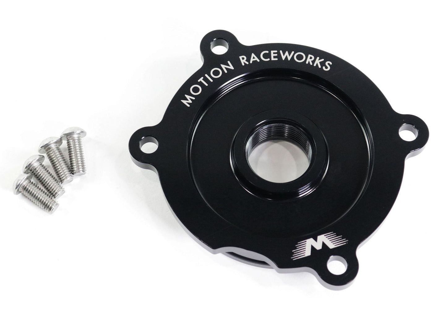 Coyote Ford Water Pump Delete/Electric Water Pump Inlet 2011-19 16AN-Motion Raceworks-Motion Raceworks