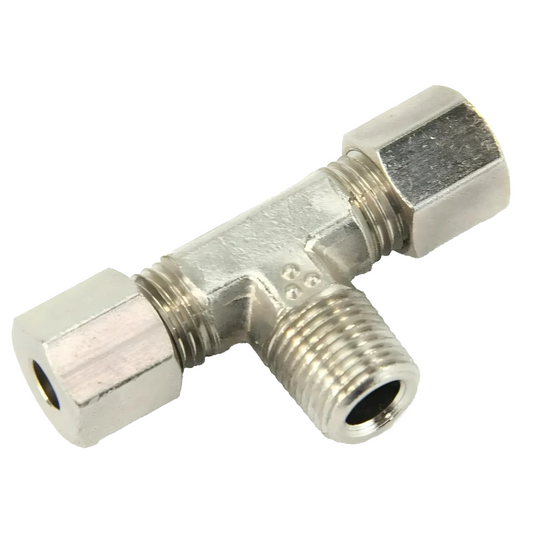 1/8" NPT x 3/16" Compression x 3/16" Compression Branch Tee