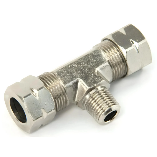 1/8" NPT x 3/8" Compression x 3/8" Compression Branch Tee