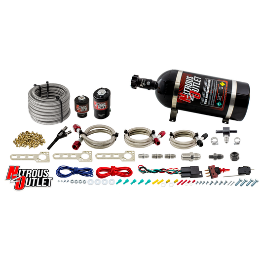Universal EFI Single Hydra Nozzle System - Gas/E85 (5-55psi)(50-250HP) (10lb Bottle)