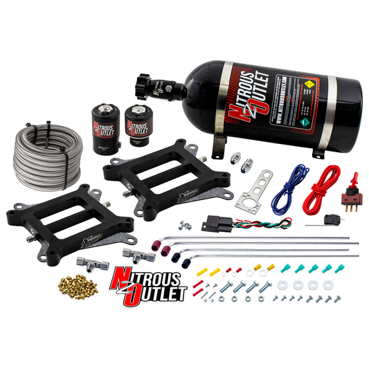 Nitrous Outlet Weekend Warrior 4150 Tunnel Ram Dual Plate System (10lb Bottle)
