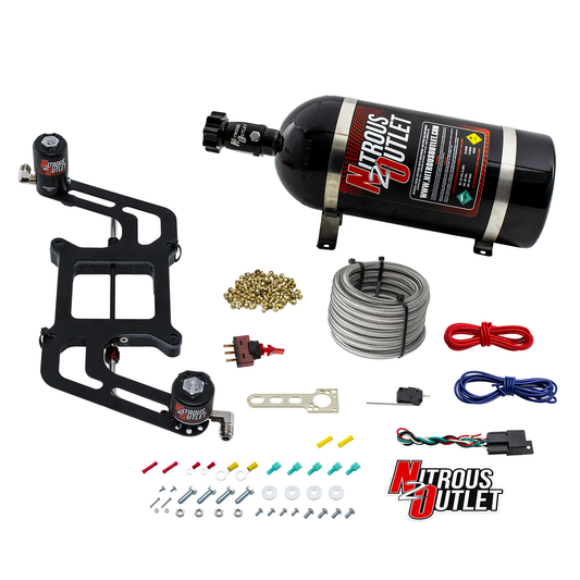 4150 Weekend Warrior System - Hard-line/.122 Nitrous Solenoid/.177 Fuel Solenoid/Boomerang Solenoid Bracket - (Gas/E85)(5-55 psi)(50-350 HP) (10lb Bottle)
