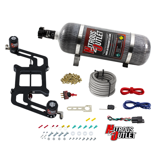 4150 Weekend Warrior System - Hard-line/.122 Nitrous Solenoid/.177 Fuel Solenoid/Boomerang Solenoid Bracket - (Gas/E85)(5-55 psi)(50-350 HP) (12lb Bottle)