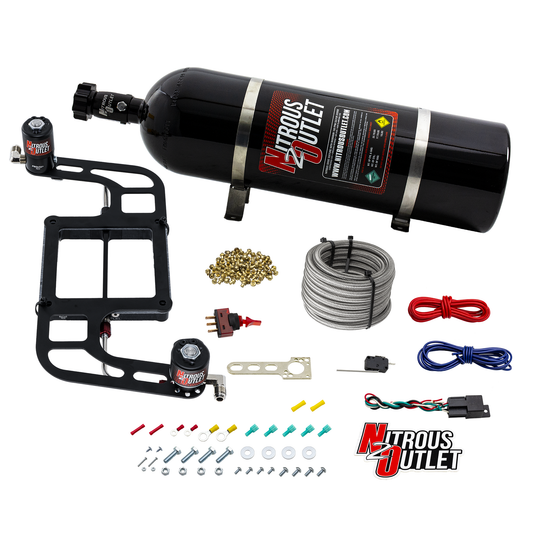 4500 Weekend Warrior System - Hard-line/.122 Nitrous Solenoid/.177 Fuel Solenoid/Boomerang Solenoid Bracket - (Gas/E85)(5-55 psi)(50-350 HP) (15lb Bottle)