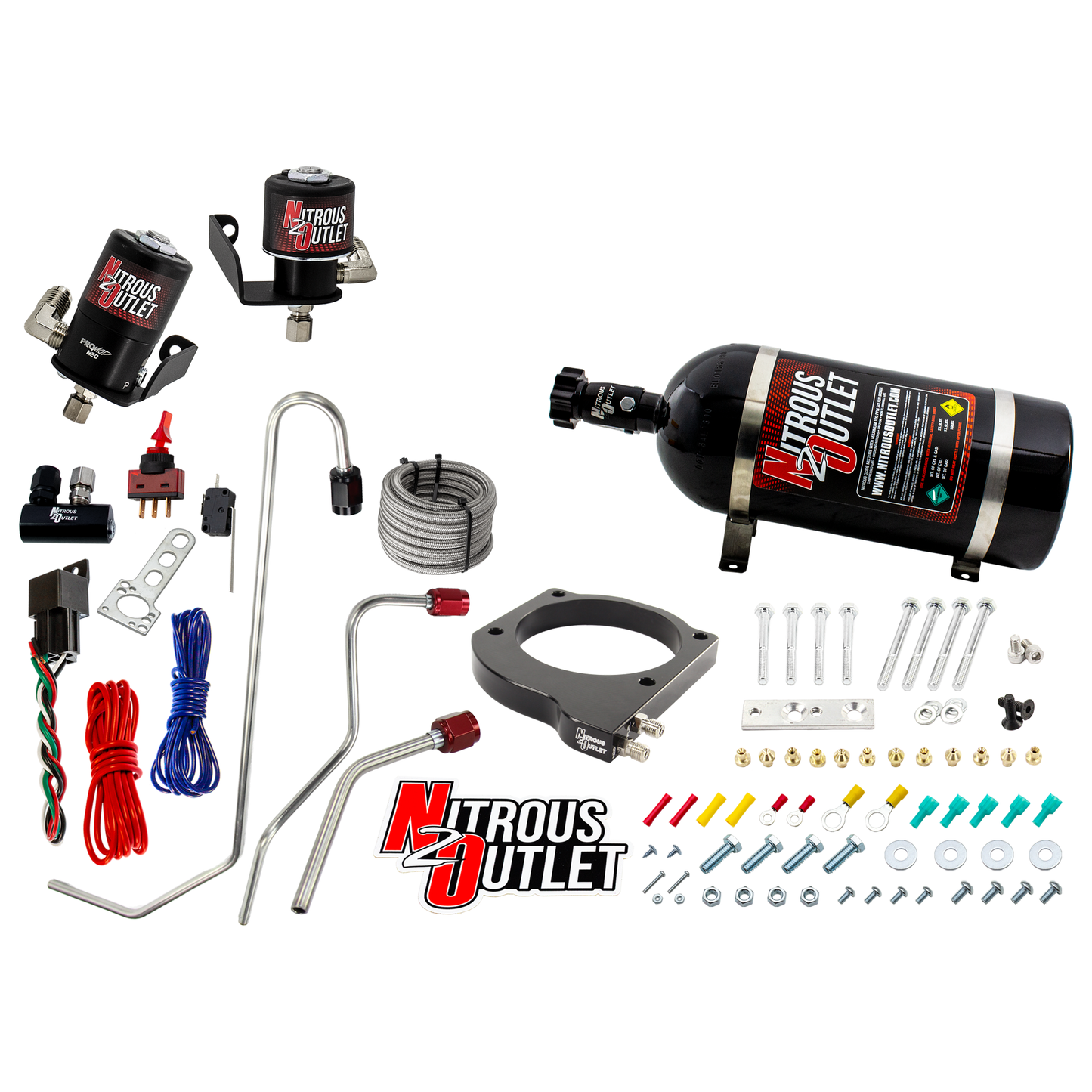 MSD Atomic AirForce LS7 Intake Hard-Lined Plate System for Aftermarket Fuel Rails (10lb Bottle)