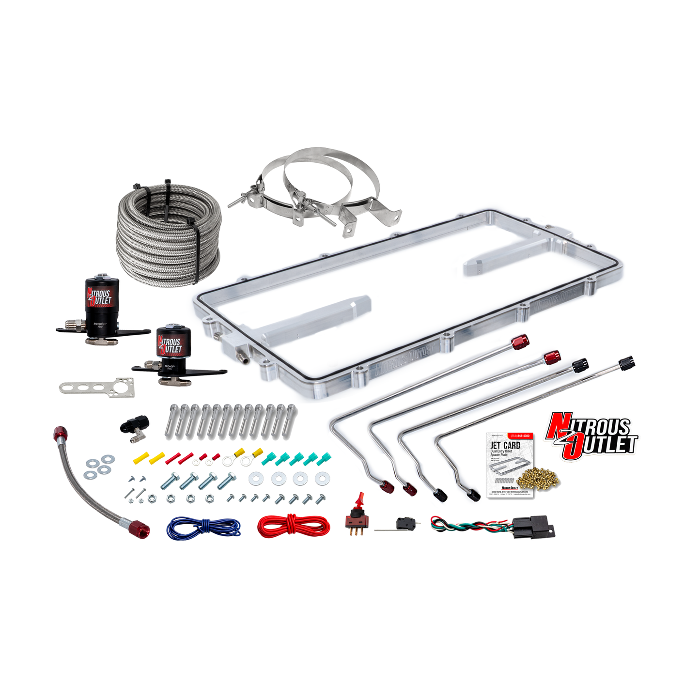 Nitrous Outlet GM 102mm Texas Speed Titan LR-T, SR-1, SR-3, SR-7 Intake Hard-Line Spacer Plate System -Gas/E85 (5-55psi) (No Bottle)