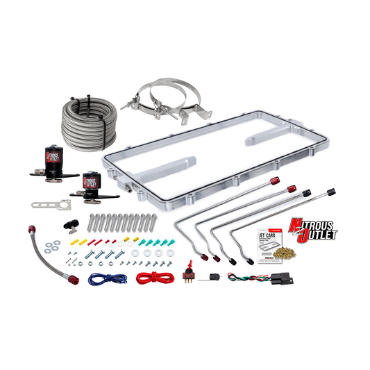 Nitrous Outlet GM 102mm Texas Speed Titan LR-T, SR-1, SR-3, SR-7 Intake Hard-Line Spacer Plate System -Gas/E85 (5-55psi) (No Bottle)