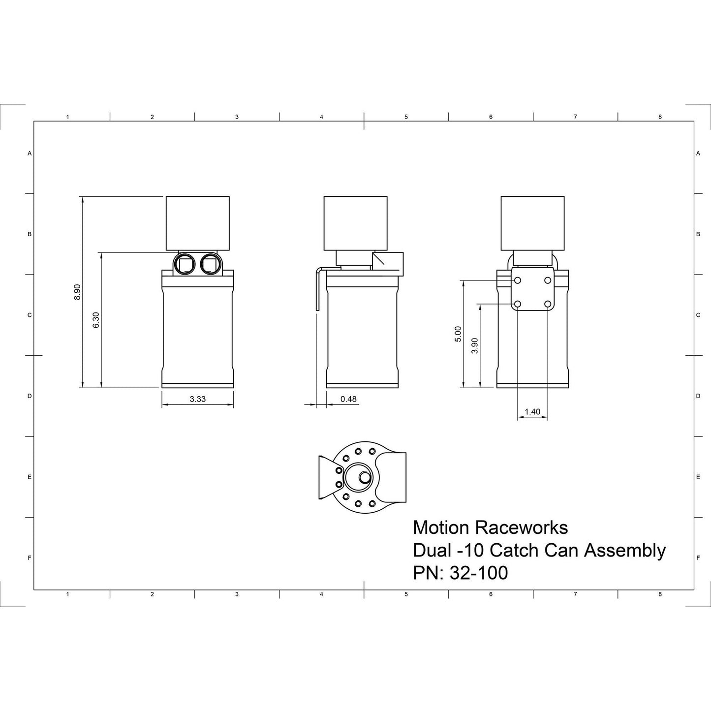 Top Loader Billet Catch Can Gen 3 Coyote Stock Valve Cover Kit 32-100CK3-Motion Raceworks-Motion Raceworks