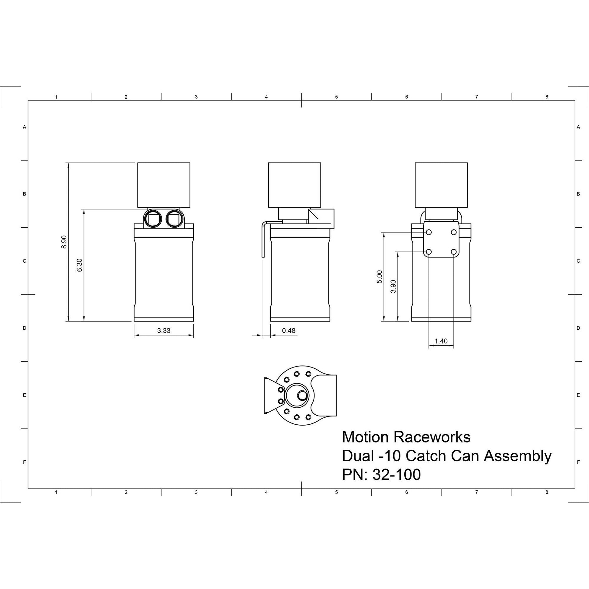 SBC Catch Can Kit For 1.22" Push In Grommets 32-100SBC-Motion Raceworks-Motion Raceworks