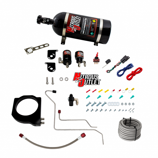 Nitrous Outlet GM 102mm Texas Speed Titan LR-T, SR-1, SR-3, SR-7 Intake Hard-line Plate System - Gas/E85 (5-55psi)(50-200HP) (10lb Bottle)