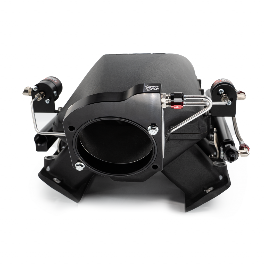 Nitrous Outlet GM 102mm Texas Speed Titan LR-T, SR-1, SR-3, SR-7 Intake Hard-line Plate System - Gas/E85 (5-55psi)(50-200HP) (12lb Bottle)
