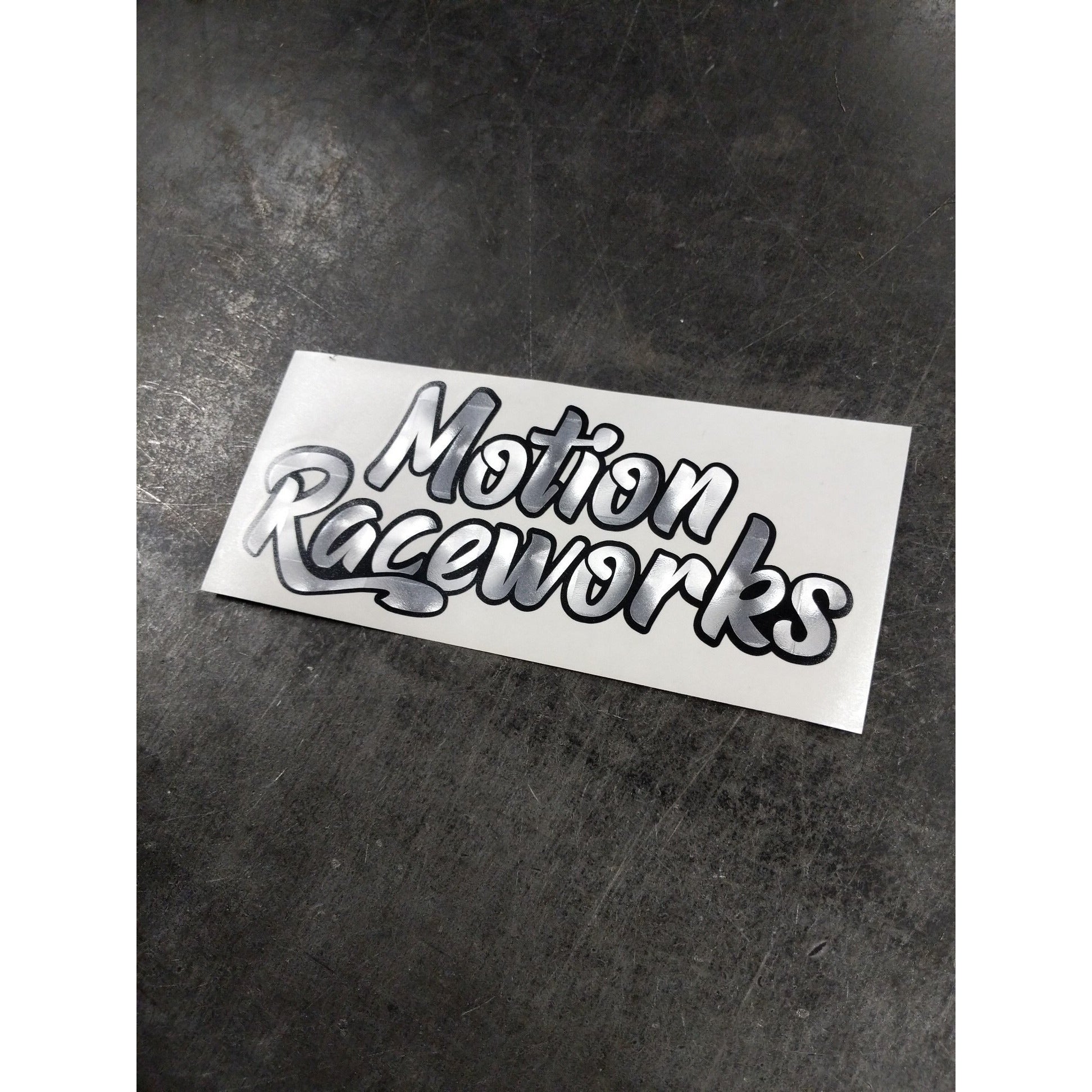 Motion Retro Decal 8” Long - MD-R8 Silver-Motion Raceworks-Motion Raceworks
