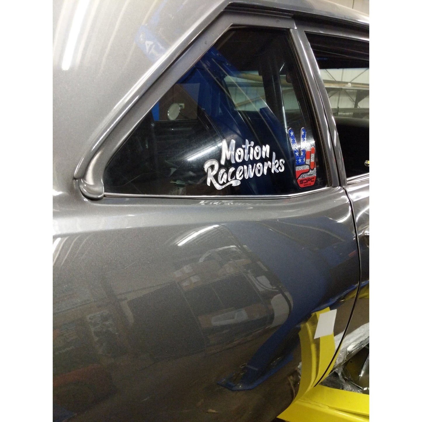 Motion Retro Decal 8” Long - MD-R8 Silver-Motion Raceworks-Motion Raceworks