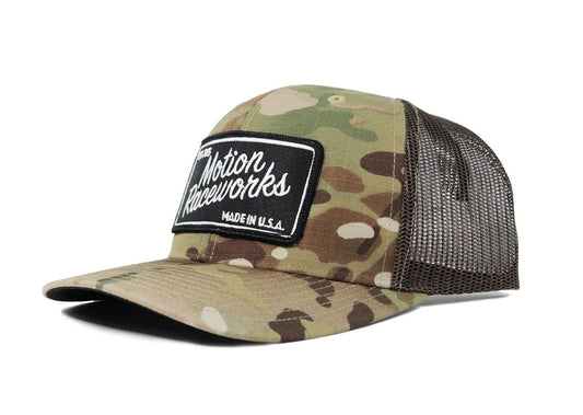 Motion Heritage Hat Camo/Brown Mesh Snapback 95-119-Motion Raceworks-Motion Raceworks