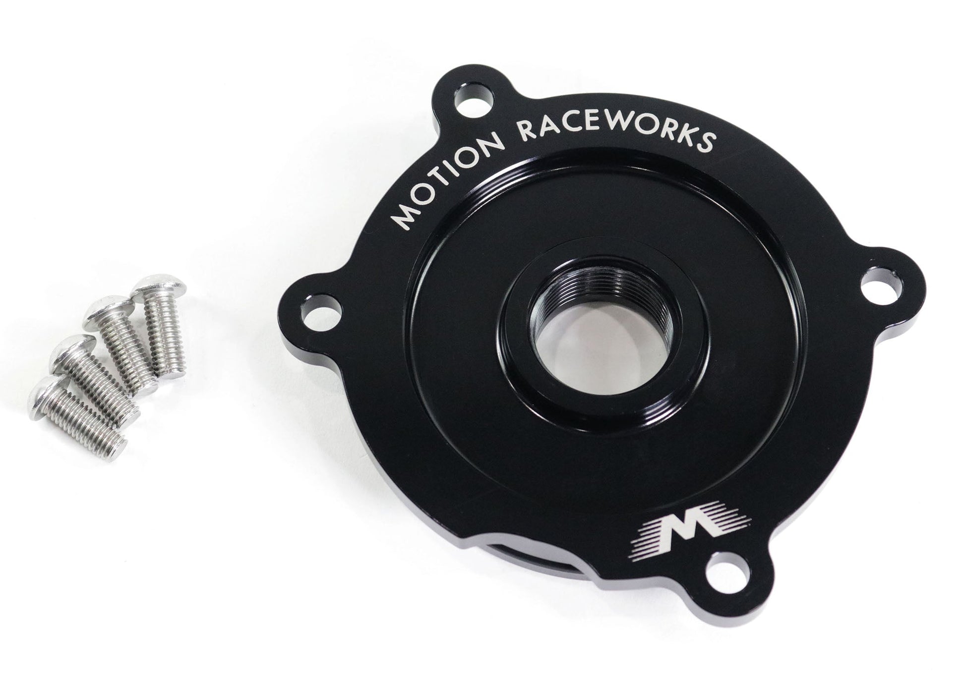 Coyote Ford Water Pump Delete/Electric Water Pump Inlet 2011-19 16AN-Motion Raceworks-Motion Raceworks