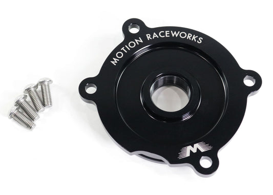 Coyote Ford Water Pump Delete/Electric Water Pump Inlet 2011-19 16AN-Motion Raceworks-Motion Raceworks